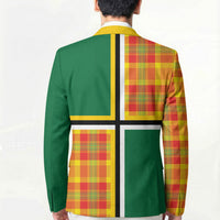 Dominica Creole Day Blazer Coat Of Arms Madras Plaid Pattern