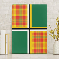 Dominica Creole Day Canvas Wall Art Coat Of Arms Madras Plaid Pattern