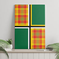 Dominica Creole Day Canvas Wall Art Coat Of Arms Madras Plaid Pattern