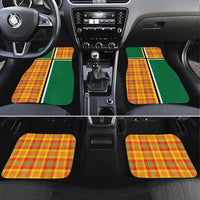 Dominica Creole Day Car Mats Coat Of Arms Madras Plaid Pattern