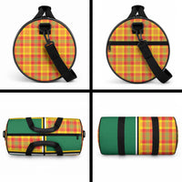 Dominica Creole Day Duffle Bag Coat Of Arms Madras Plaid Pattern
