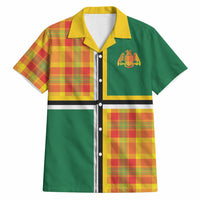 Dominica Creole Day Hawaiian Shirt Coat Of Arms Madras Plaid Pattern