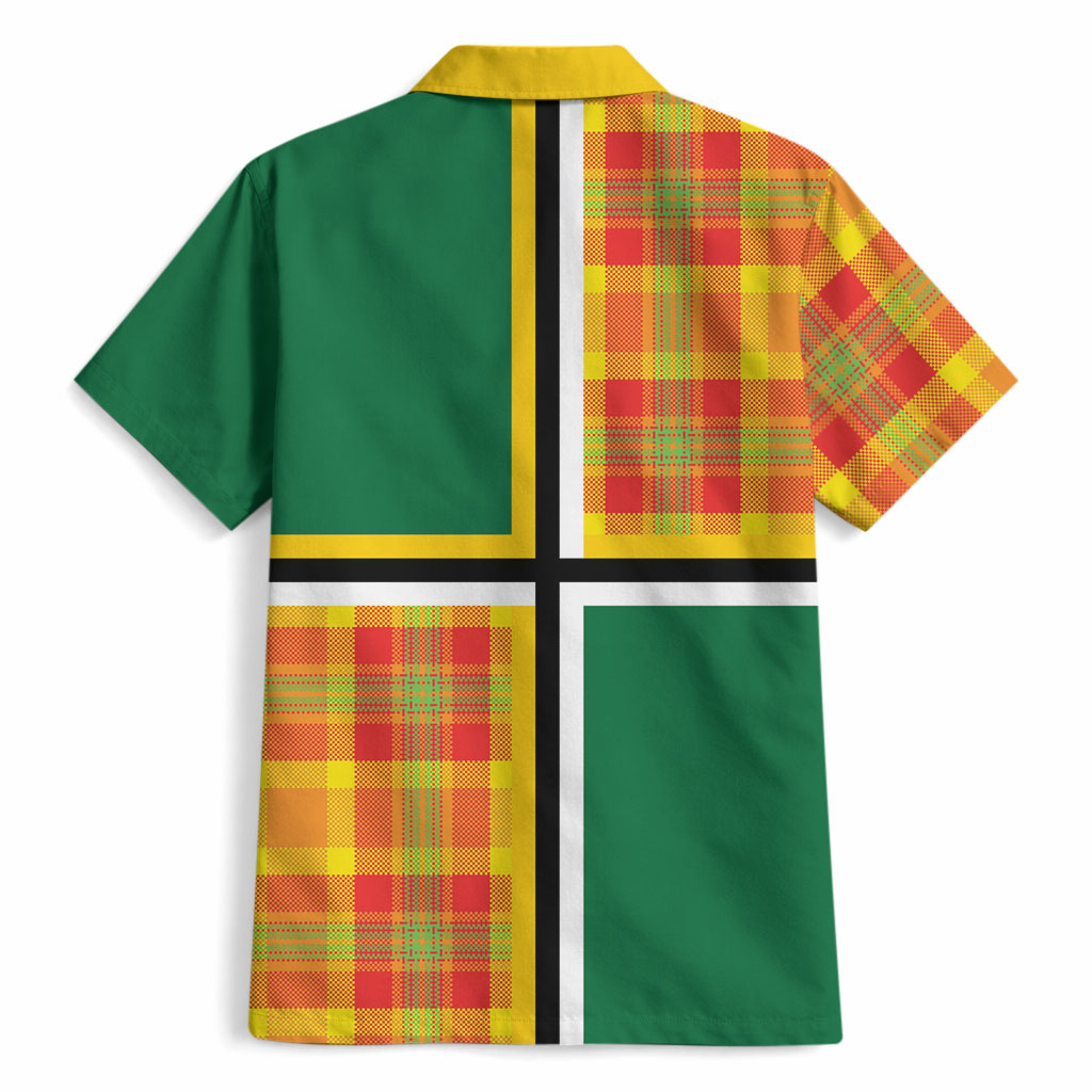 Dominica Creole Day Hawaiian Shirt Coat Of Arms Madras Plaid Pattern