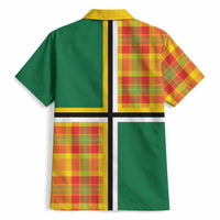 Dominica Creole Day Hawaiian Shirt Coat Of Arms Madras Plaid Pattern