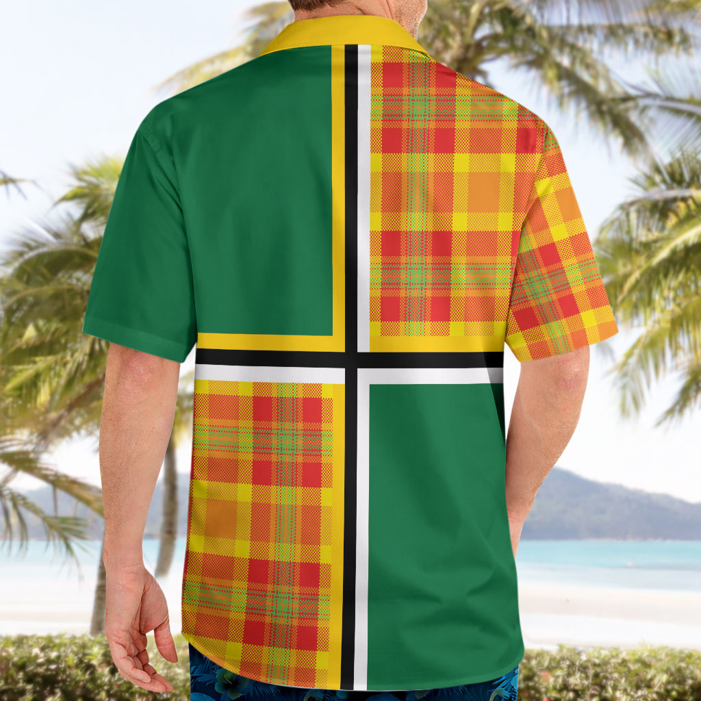 Dominica Creole Day Hawaiian Shirt Coat Of Arms Madras Plaid Pattern
