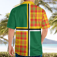 Dominica Creole Day Hawaiian Shirt Coat Of Arms Madras Plaid Pattern