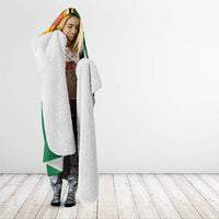 Dominica Creole Day Hooded Blanket Coat Of Arms Madras Plaid Pattern