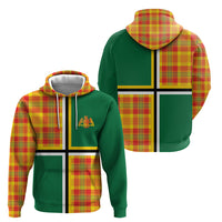 Dominica Creole Day Hoodie Coat Of Arms Madras Plaid Pattern