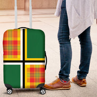 Dominica Creole Day Luggage Cover Coat Of Arms Madras Plaid Pattern
