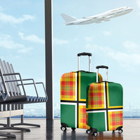 Dominica Creole Day Luggage Cover Coat Of Arms Madras Plaid Pattern