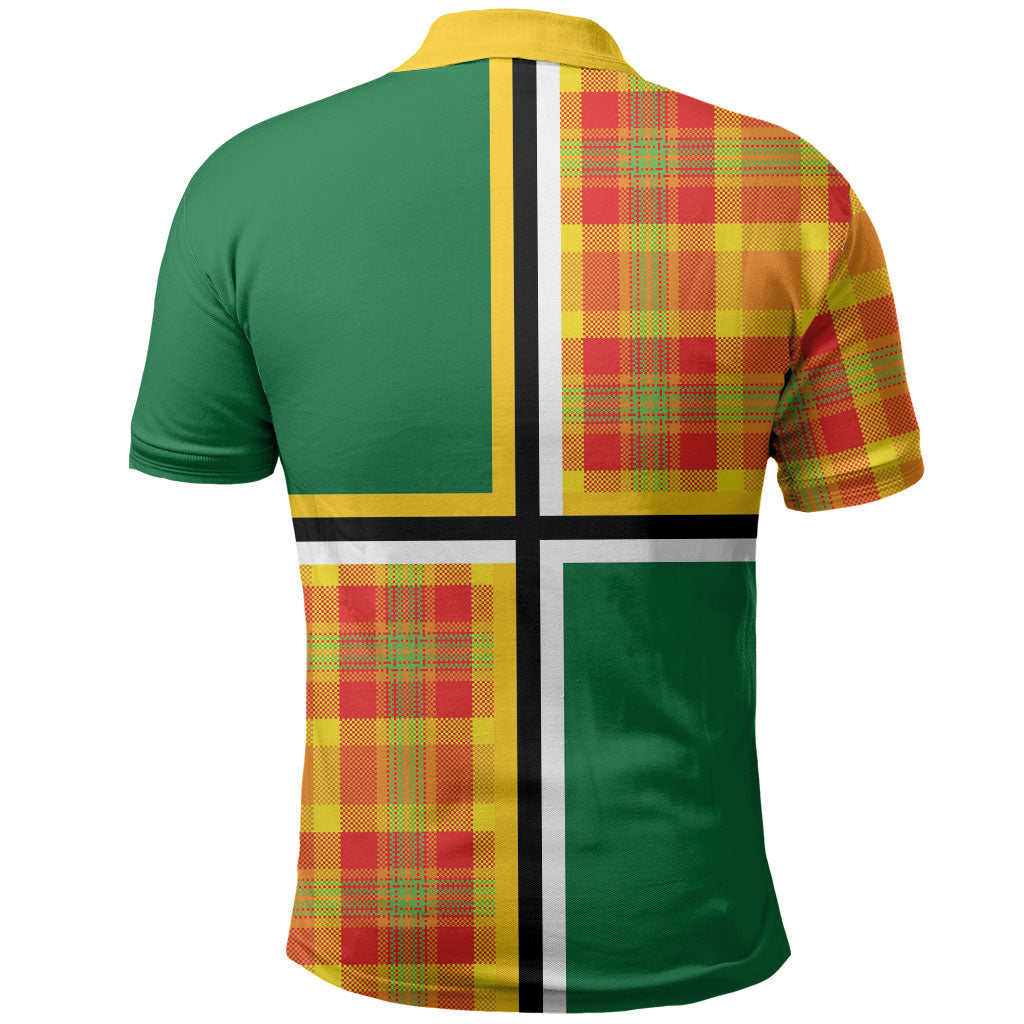 Dominica Creole Day Polo Shirt Coat Of Arms Madras Plaid Pattern