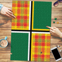 Dominica Creole Day Puzzle Coat Of Arms Madras Plaid Pattern