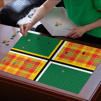 Dominica Creole Day Puzzle Coat Of Arms Madras Plaid Pattern