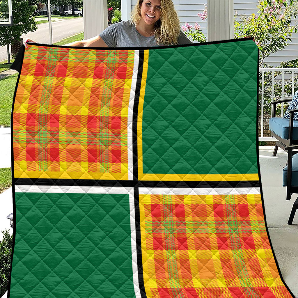 Dominica Creole Day Quilt Coat Of Arms Madras Plaid Pattern