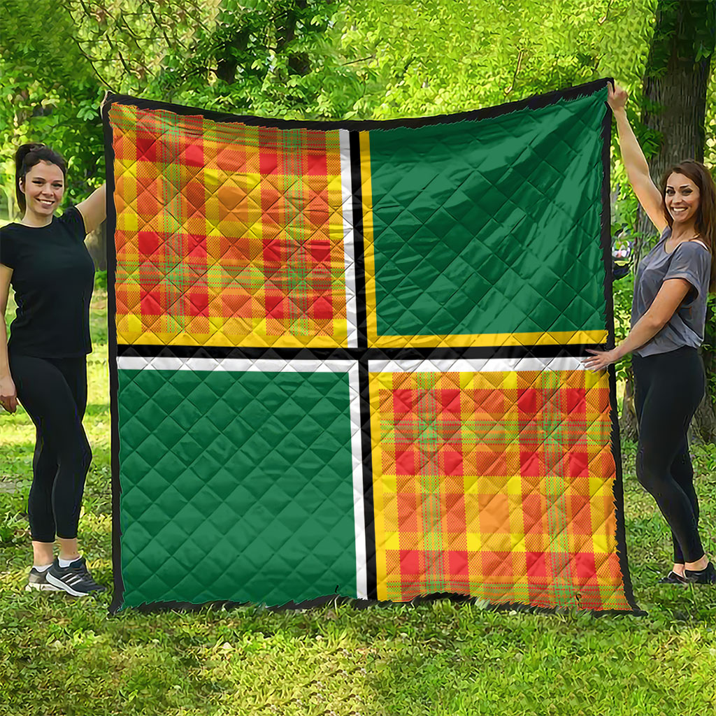 Dominica Creole Day Quilt Coat Of Arms Madras Plaid Pattern