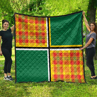 Dominica Creole Day Quilt Coat Of Arms Madras Plaid Pattern