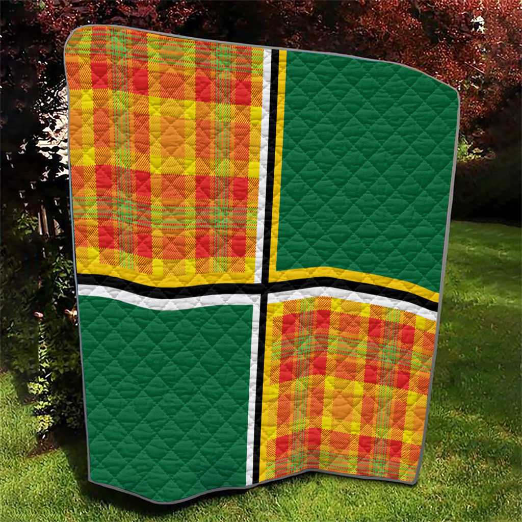 Dominica Creole Day Quilt Coat Of Arms Madras Plaid Pattern