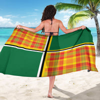 Dominica Creole Day Sarong Coat Of Arms Madras Plaid Pattern