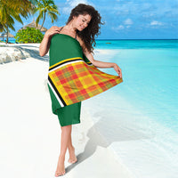 Dominica Creole Day Sarong Coat Of Arms Madras Plaid Pattern