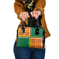 Dominica Creole Day Shoulder Handbag Coat Of Arms Madras Plaid Pattern