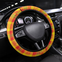 Dominica Creole Day Steering Wheel Cover Coat Of Arms Madras Plaid Pattern