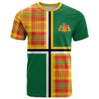 Dominica Creole Day T Shirt Coat Of Arms Madras Plaid Pattern