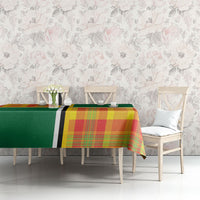 Dominica Creole Day Tablecloth Coat Of Arms Madras Plaid Pattern