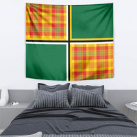 Dominica Creole Day Tapestry Coat Of Arms Madras Plaid Pattern