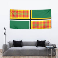 Dominica Creole Day Tapestry Coat Of Arms Madras Plaid Pattern