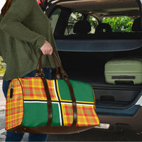 Dominica Creole Day Travel Bag Coat Of Arms Madras Plaid Pattern