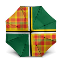 Dominica Creole Day Umbrella Coat Of Arms Madras Plaid Pattern