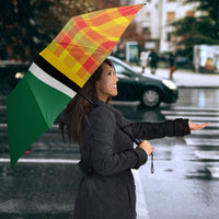 Dominica Creole Day Umbrella Coat Of Arms Madras Plaid Pattern