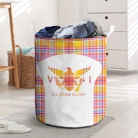 US Virgin Islands Laundry Basket Eagle Madras Pattern