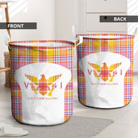 US Virgin Islands Laundry Basket Eagle Madras Pattern
