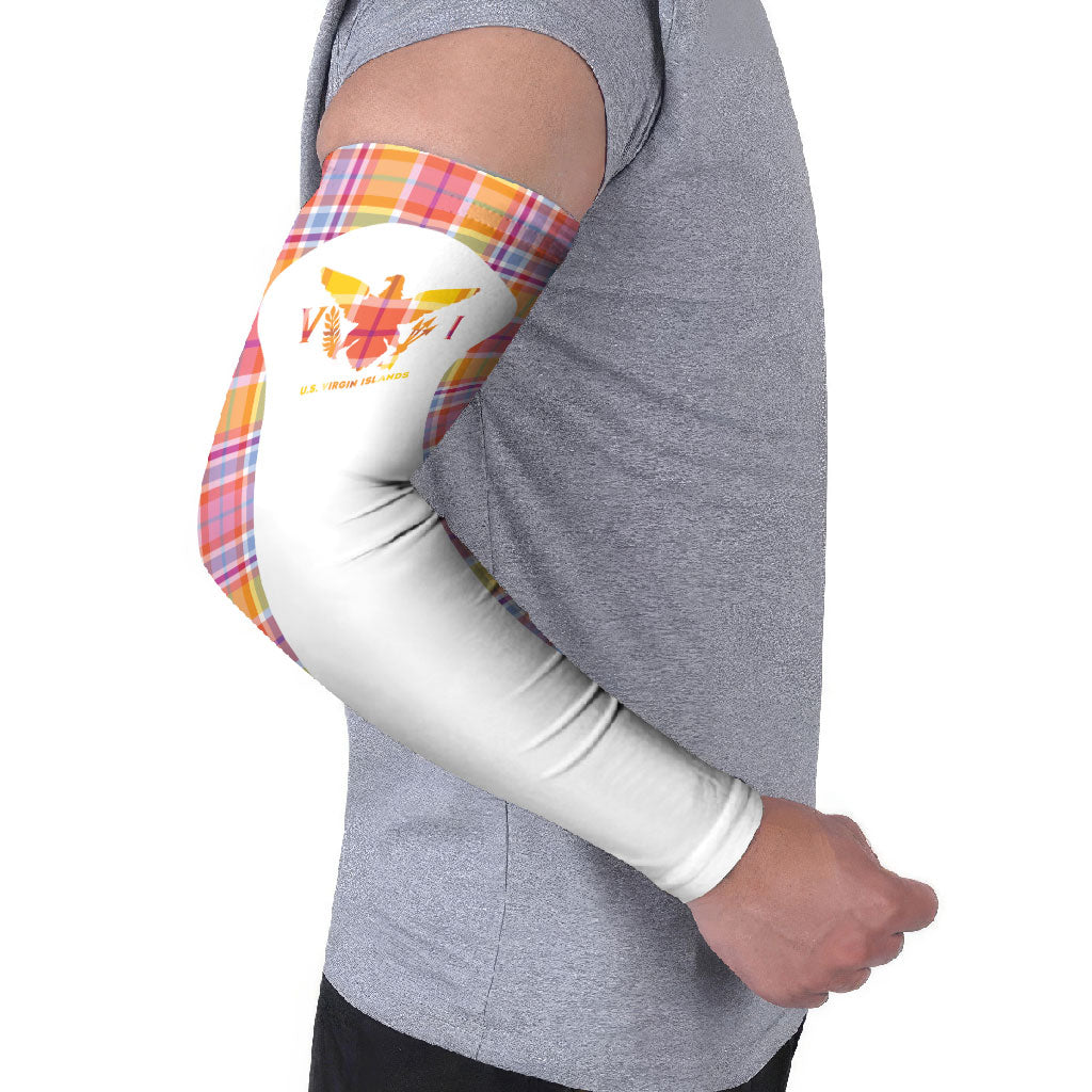 Personalized US Virgin Islands Arm Sleeves Eagle Madras Pattern