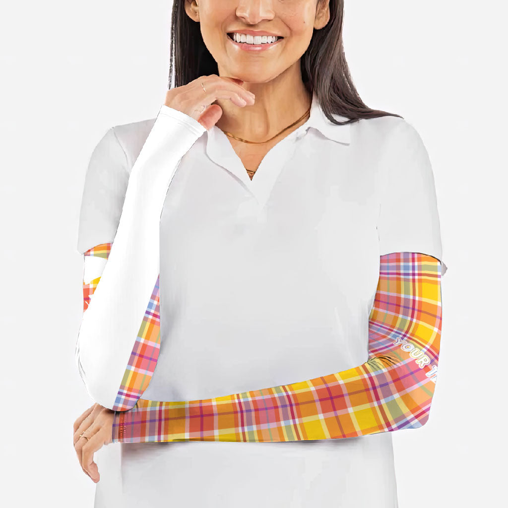 Personalized US Virgin Islands Arm Sleeves Eagle Madras Pattern