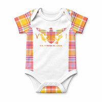 Personalized US Virgin Islands Baby Onesie Eagle Madras Pattern