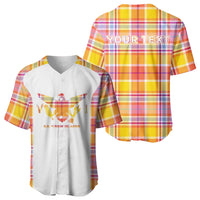 Personalized US Virgin Islands Baseball Jersey Eagle Madras Pattern