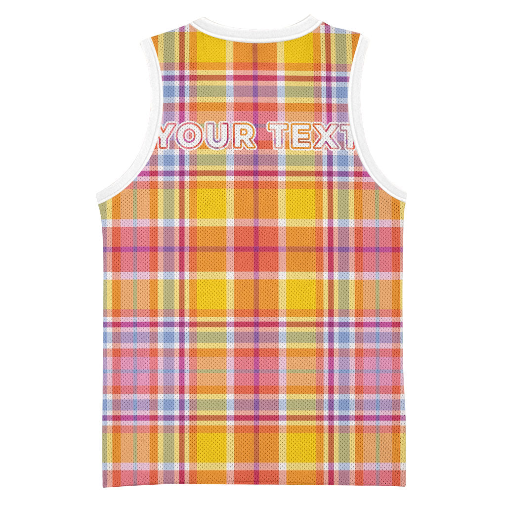 Personalized US Virgin Islands Basketball Jersey Eagle Madras Pattern