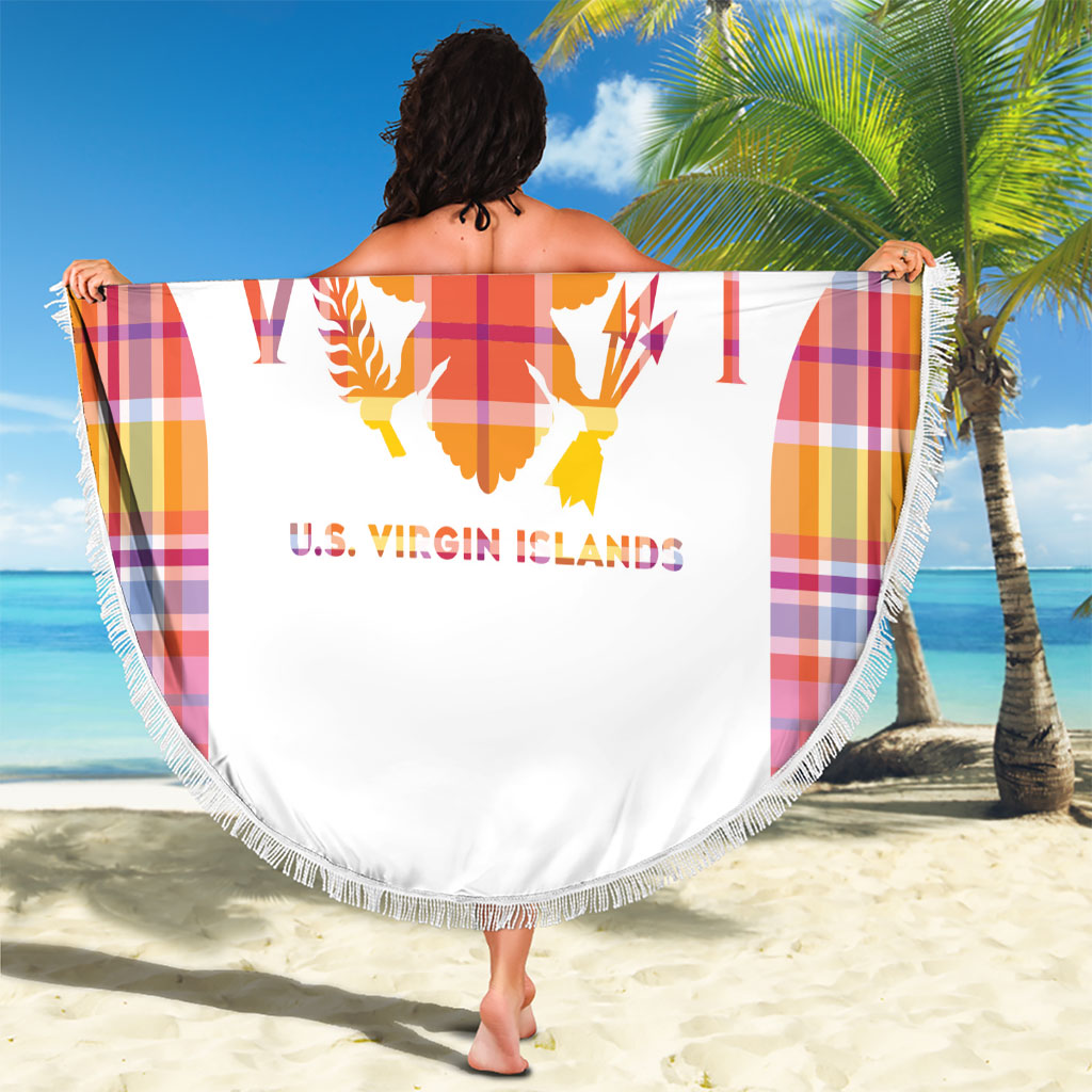 US Virgin Islands Beach Blanket Eagle Madras Pattern