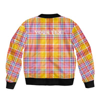 Personalized US Virgin Islands Bomber Jacket Eagle Madras Pattern