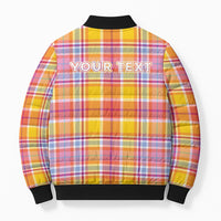 Personalized US Virgin Islands Bomber Puffer Jacket Eagle Madras Pattern