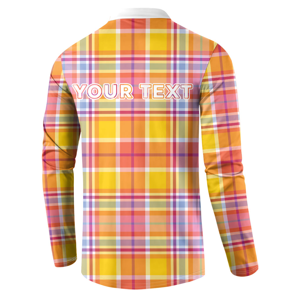Personalized US Virgin Islands Button Sweatshirt Eagle Madras Pattern