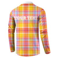 Personalized US Virgin Islands Button Sweatshirt Eagle Madras Pattern