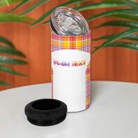 Personalized US Virgin Islands 4 in 1 Can Cooler Tumbler Eagle Madras Pattern