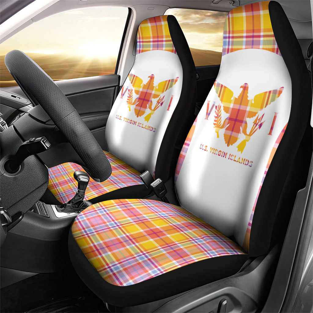 US Virgin Islands Car Seat Cover Eagle Madras Pattern