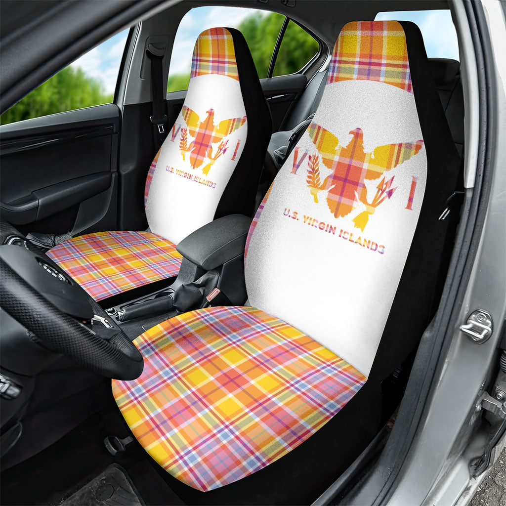 US Virgin Islands Car Seat Cover Eagle Madras Pattern