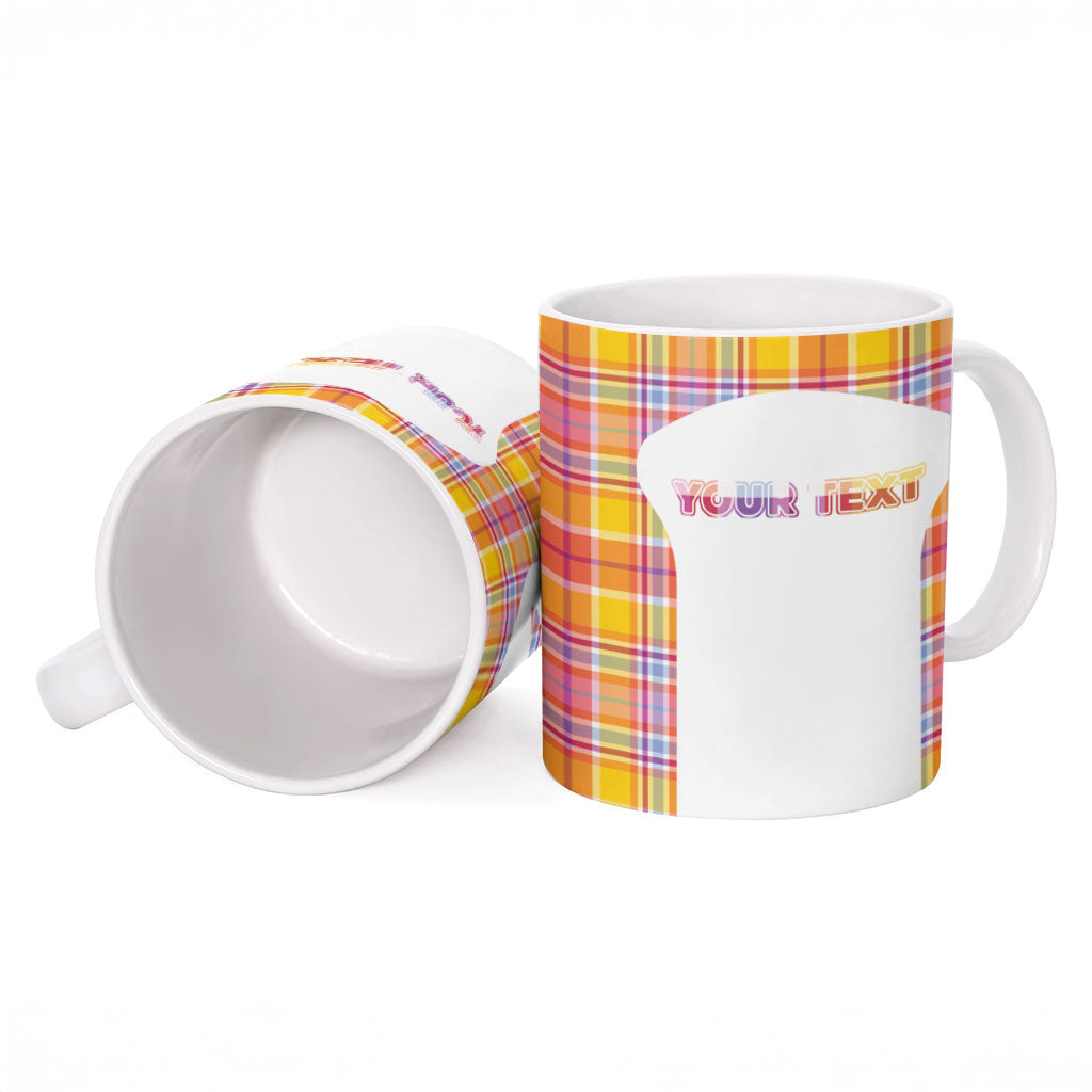Personalized US Virgin Islands Ceramic Mug Eagle Madras Pattern
