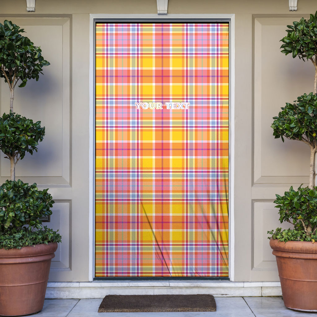 Personalized US Virgin Islands Door Cover Eagle Madras Pattern