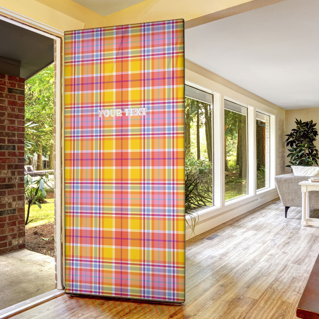 Personalized US Virgin Islands Door Cover Eagle Madras Pattern